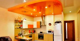 Натяжные потолки для кухни: Выбираем цвет
